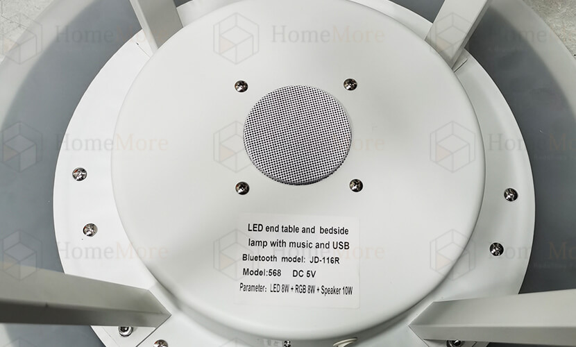 10w Bluetooth Speaker Side Table Speaker With Party Light Glass Top