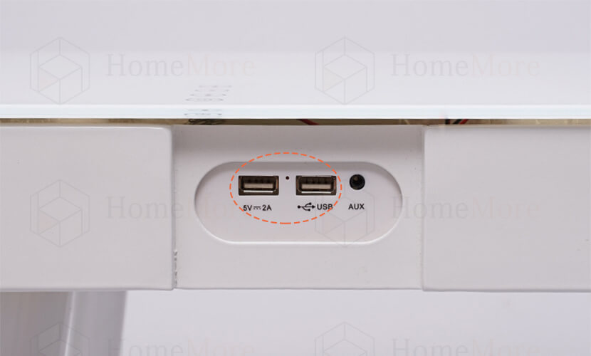 2 USB Charging Tempered Glass Top Coffee Table Speaker