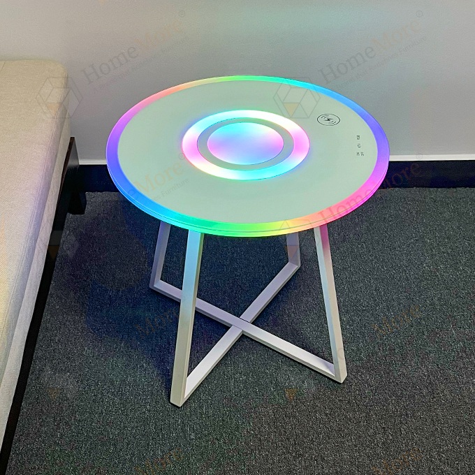 wireless charging bluetooth speaker coffee table with led lighting