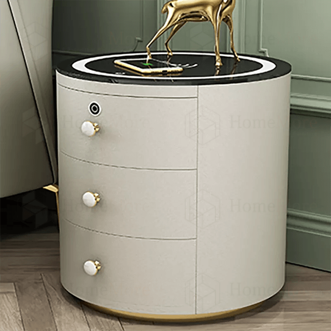 DRAWERS ROUND BEDSIDE TABLE II (M3110) – homemore