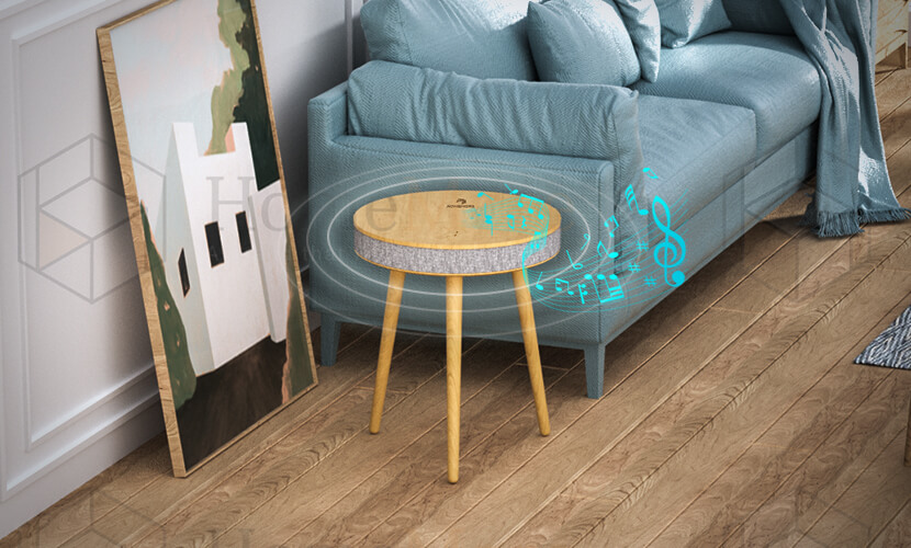 360° Surround Sound Field Round Side Coffee Table With Speaker