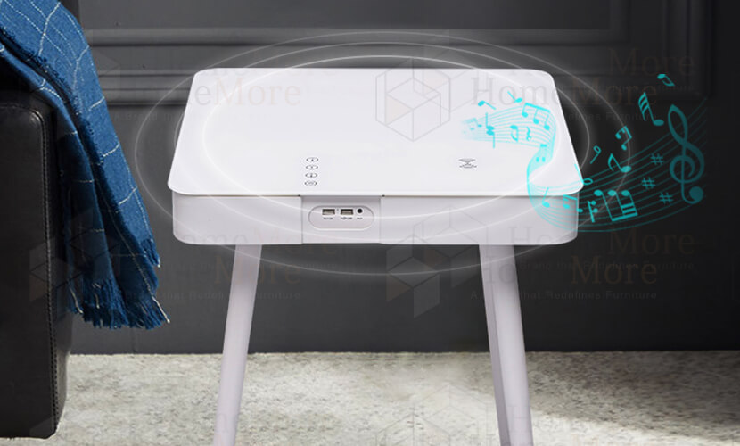 360° Surround Sound Field Tempered Glass Top Coffee Table Speaker