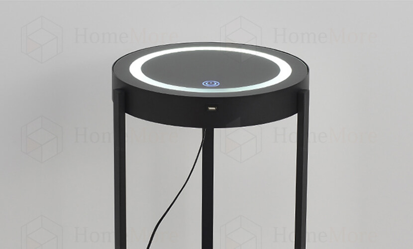 3C tempered glass table top Metal Art Round End Table With Charger