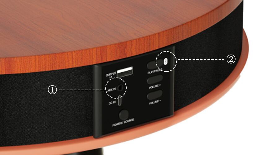Bluetooth AUX Input Options General Table Speaker