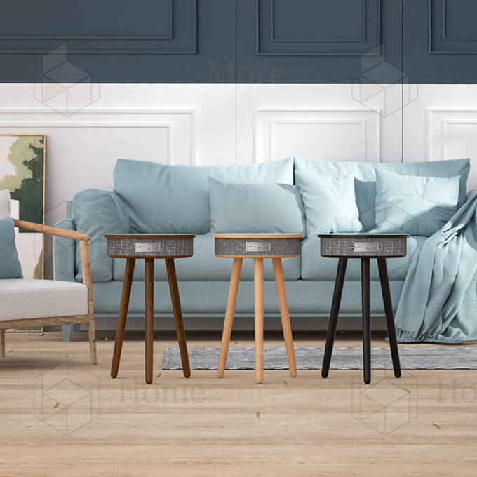 Classic Round Side Table With Bluetooth Speaker 03