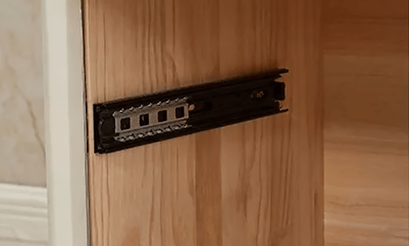 High quality hardware sliding rail Square Bedside Table Two Drawers