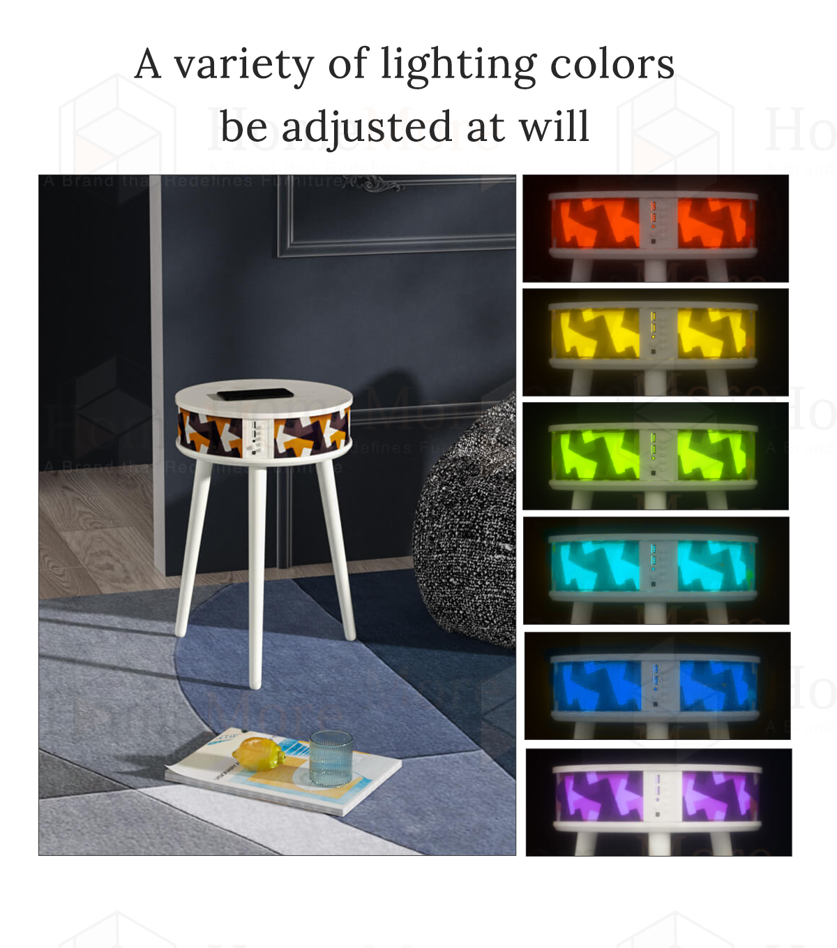 SIDE TABLE SPEAKER WITH PARTY LIGHT (DYNAMIC) (M1211) HomeMore