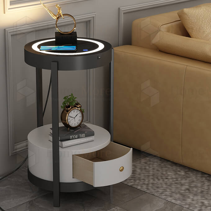 Metal Art End Table Double Layer 01