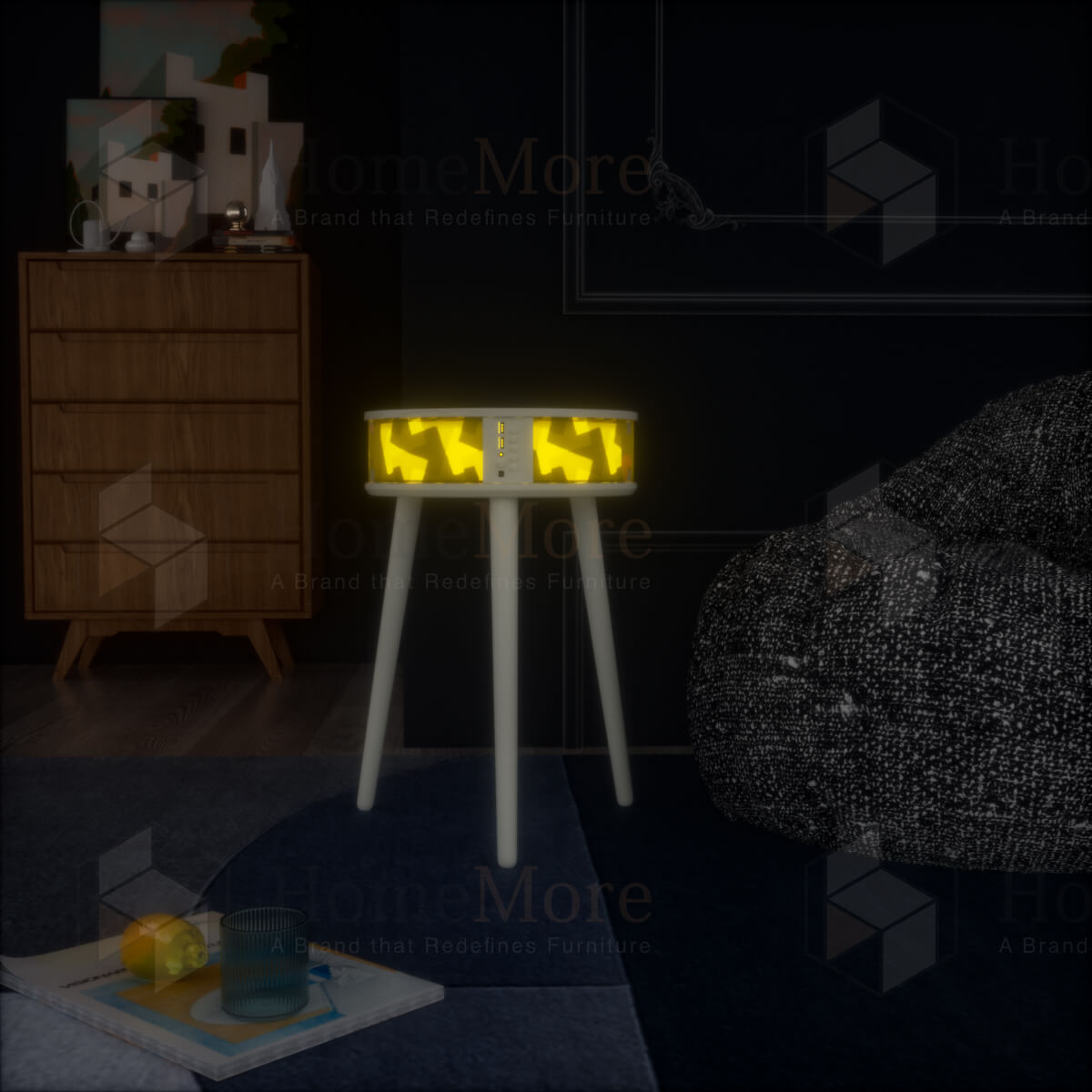 Side Table Speaker With Party Light Dynamic 02