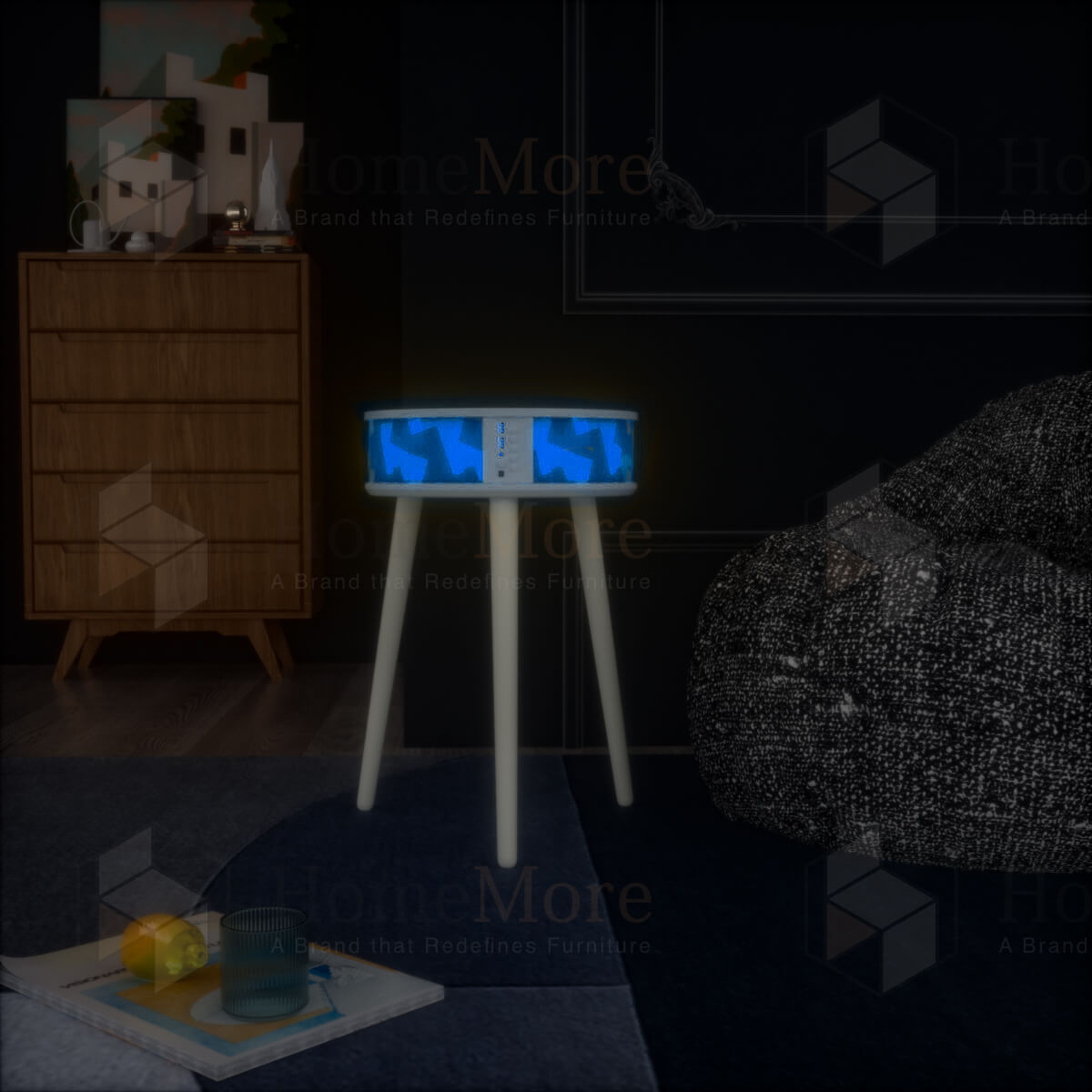 SIDE TABLE SPEAKER WITH PARTY LIGHT (DYNAMIC) (M1211) HomeMore