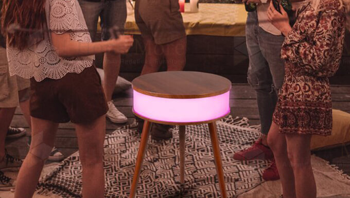 Side Table Speaker With Party Light 01