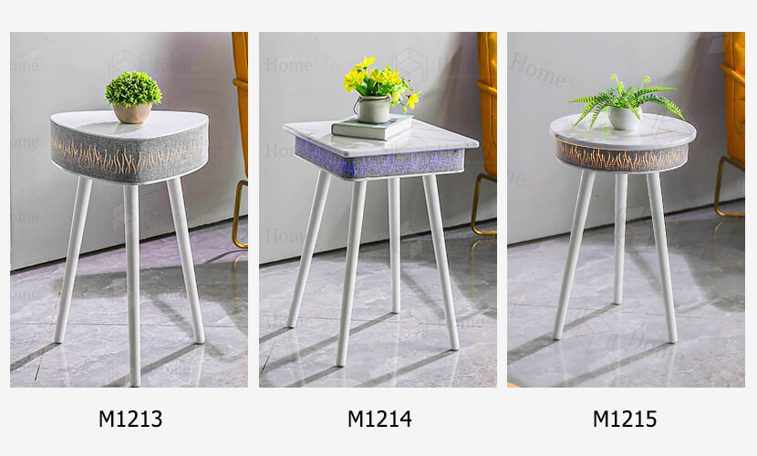 M1213 VS M1214 VS M215 Similar Design Square Side Table Bluetooth Speaker