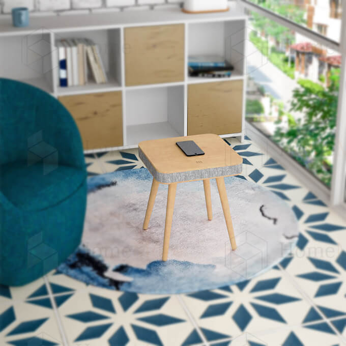 Square Side Coffee Table With Speaker 04