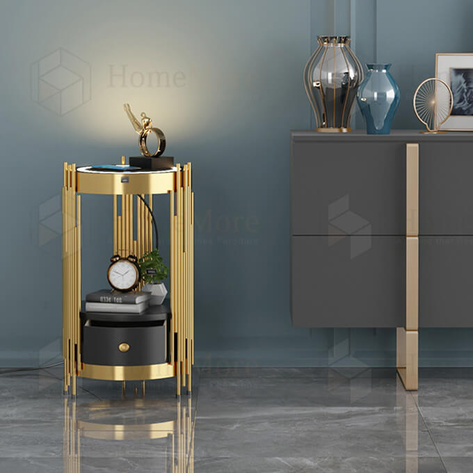 M1604 METAL ART END TABLE CHARGER II 4