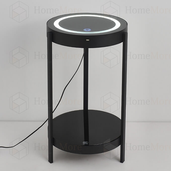 Metal Art Round End Table With Charger 03