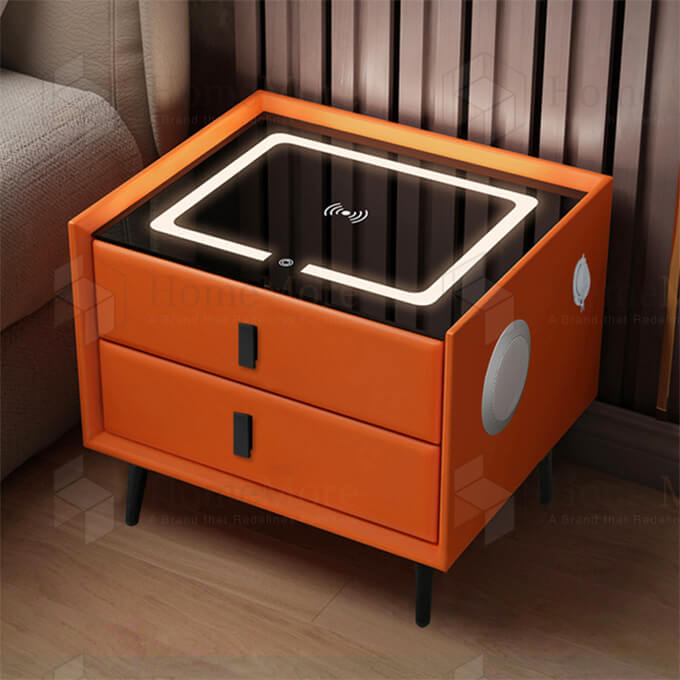 Square Bedside Table Two Drawers 06