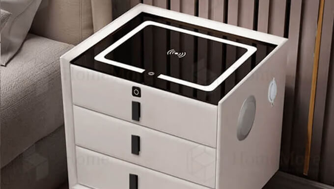 White Bedroom Drawer With Three Compartment 05