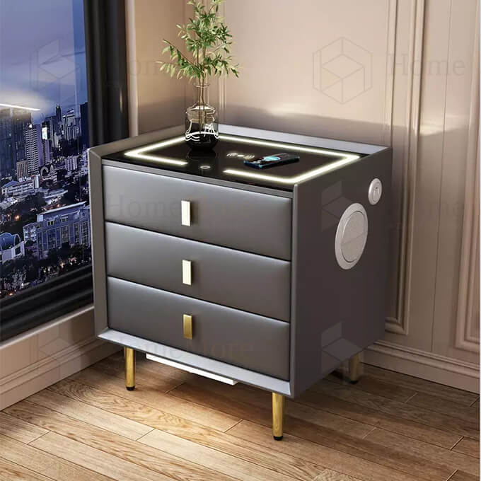 Black Bedroom Drawer With Three Compartment 02