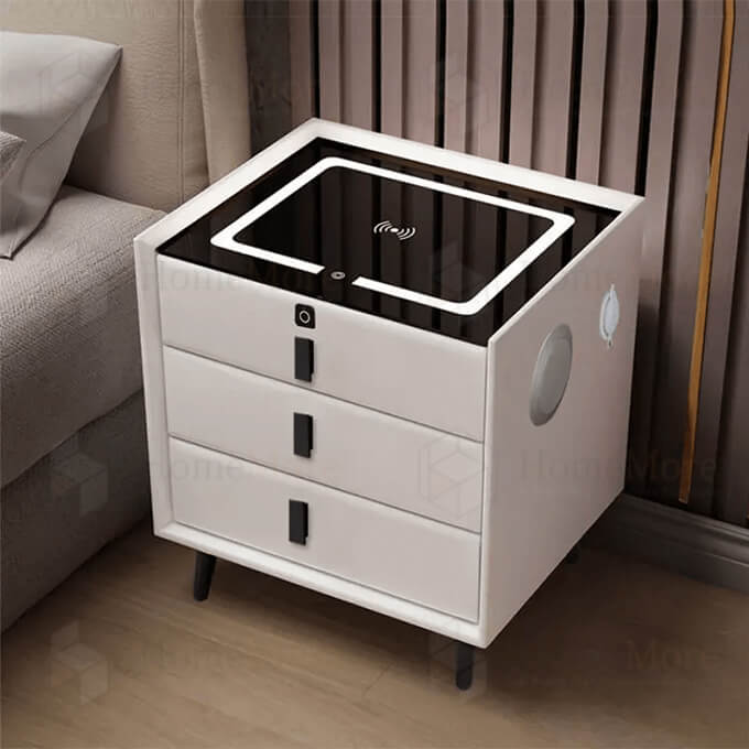 White Bedroom Drawer With Three Compartment 01