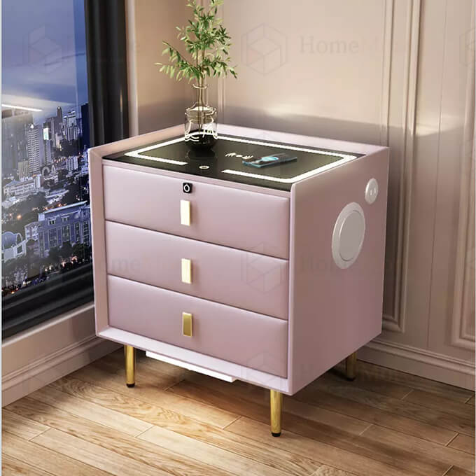 Purple Bedroom Drawer With Three Compartment 01