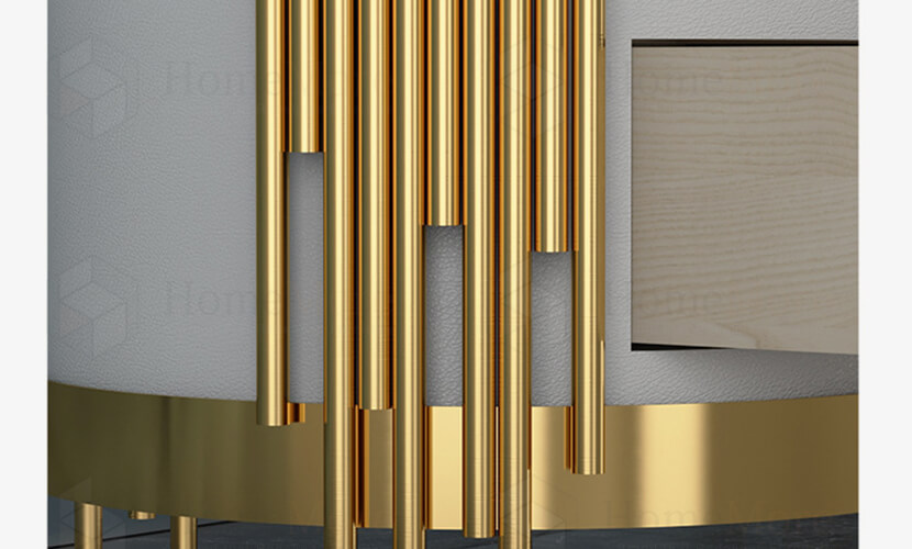 Metal Frame & Electroplating paint Metal Art Round Table With Drawer & Charger