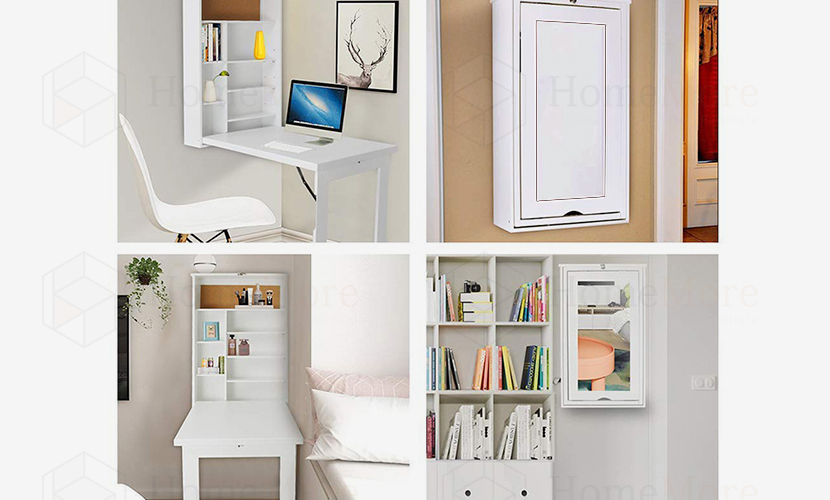 Multifunctional Wall Mounted Table with Storage Shelf