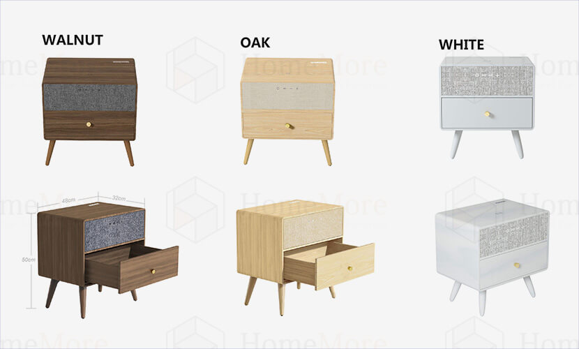Optional Color Nordic Bedside Square Table Speaker