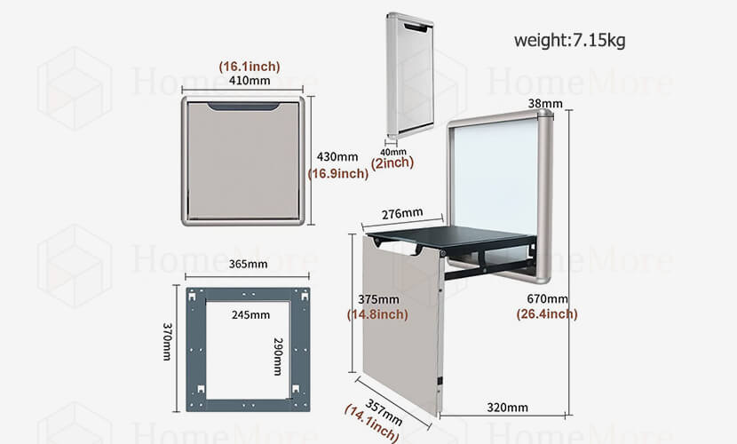 Folding Table Size 01