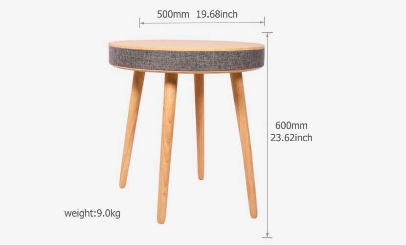 Round Side Coffee Table With Speaker Product Size