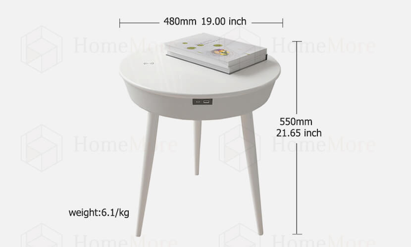 Round Side Table With Speaker & Charger Product Size 6