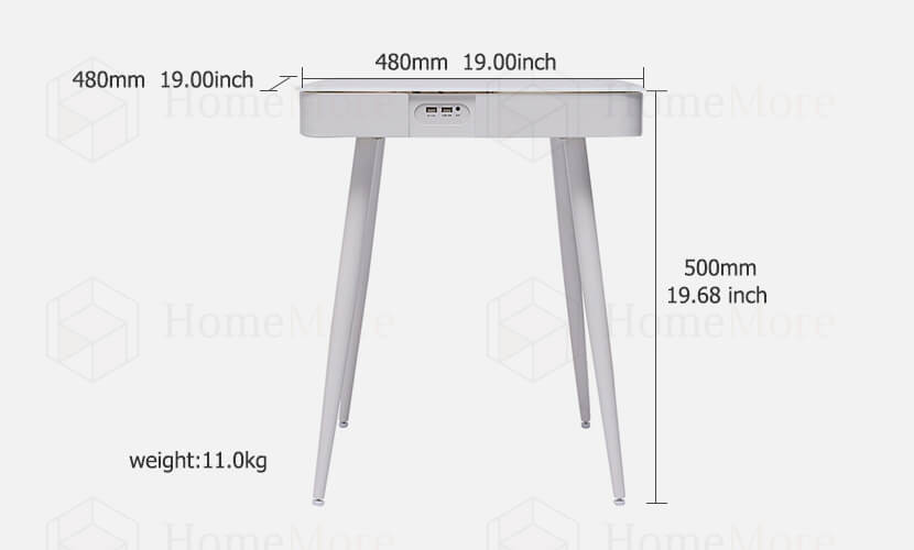 Tempered Glass Top Coffee Table Speaker Product Size 7