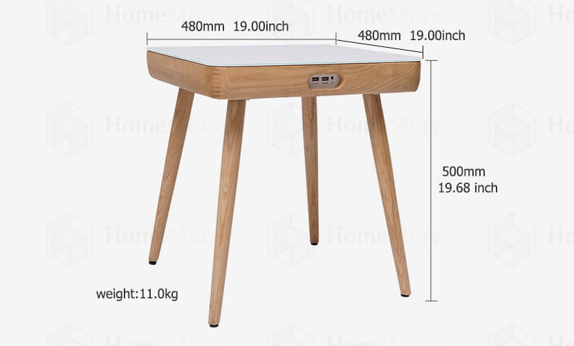 10w QI Wireless Charging End Table Product Size 01