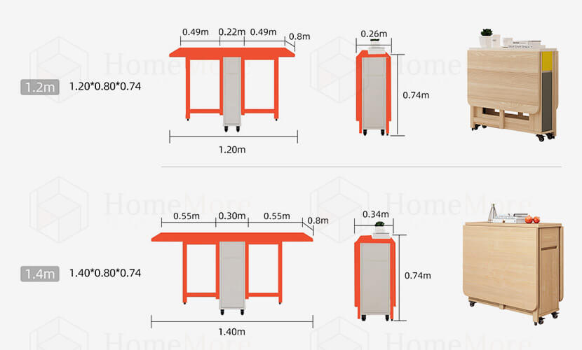 Multi Functional Dining Table Product Size 20