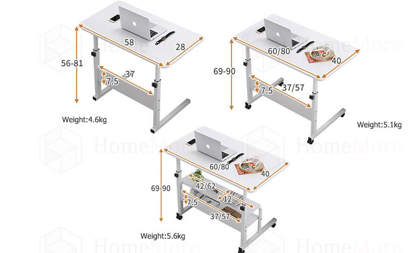 Portable Laptop Workstation Product sizes
