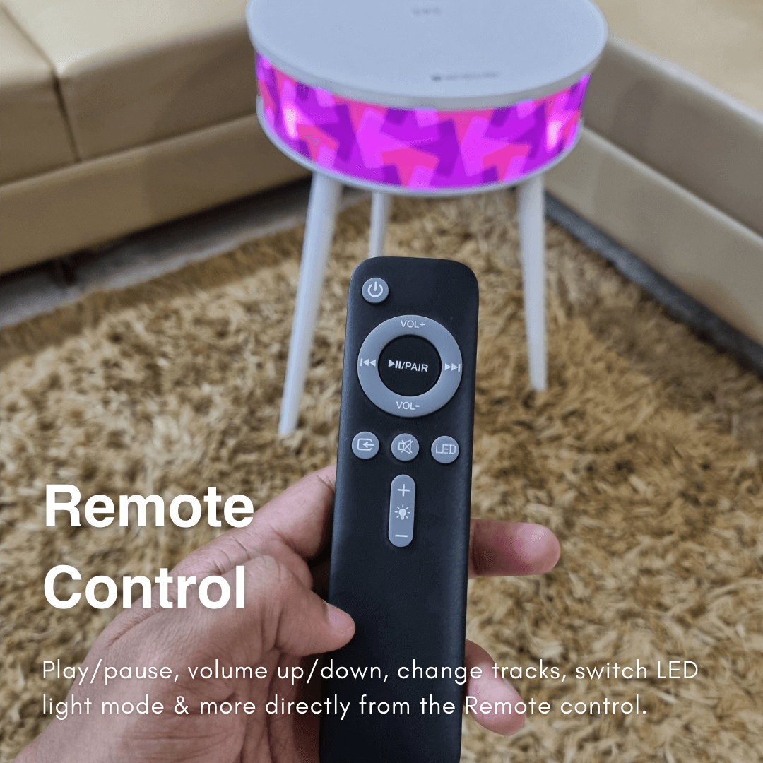 Remote Control Side Table Speaker With Party Light Dynamic