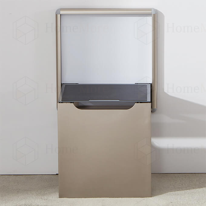 Brown Wall Mounted Folding Shoe Stool 02