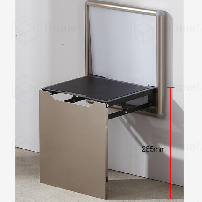 Brown Wall Mounted Folding Shoe Stool 01