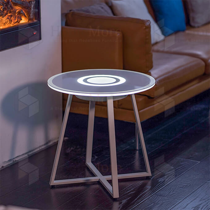 SIDE TABLE SPEAKER WITH PARTY LIGHT GLASS (M1207) HomeMore