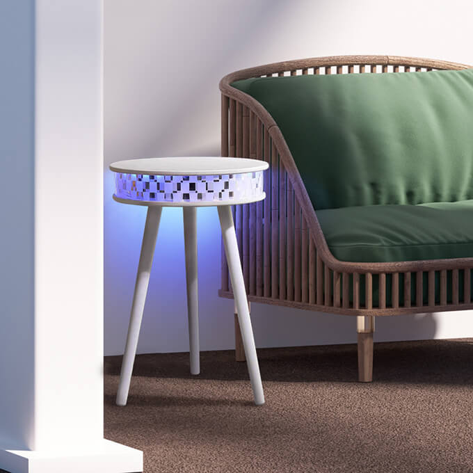 Round Side Table With Speaker & Party Light 07