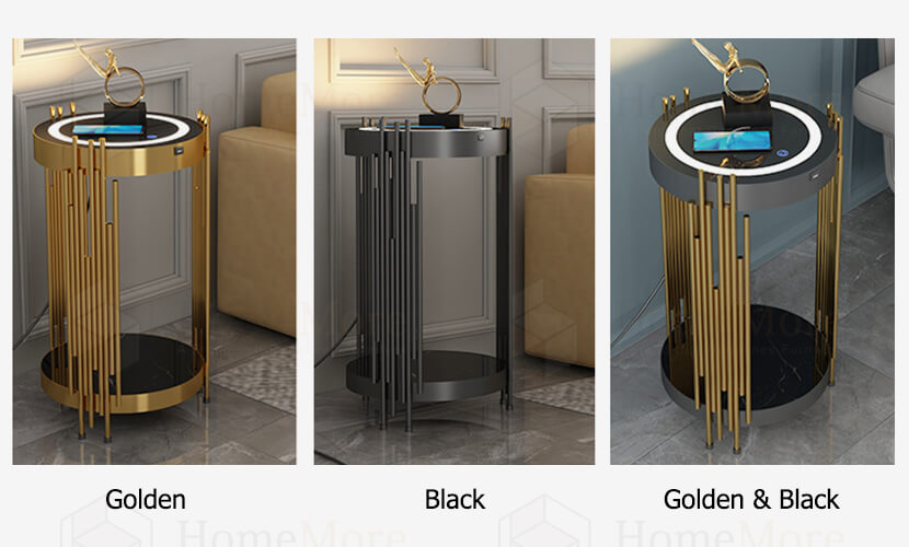 Selective Color Metal Art Round Table With Drawer & Charger 01