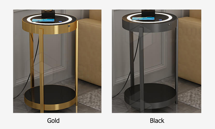 Selective Color Metal Art End Table Double Layer 01