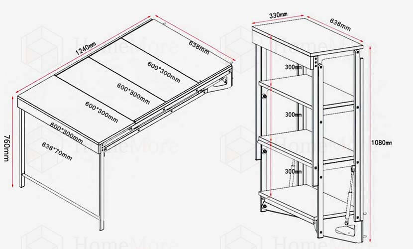 Wall Mounted Shelf & Dining Table Schematics 01