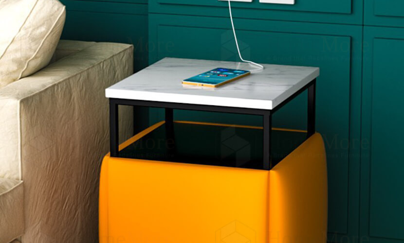 Storage Shelf Orange 5-In-1 Magic Cube Ottoman 01