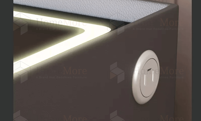 USB charging cable Square Bedside Table Two Drawers