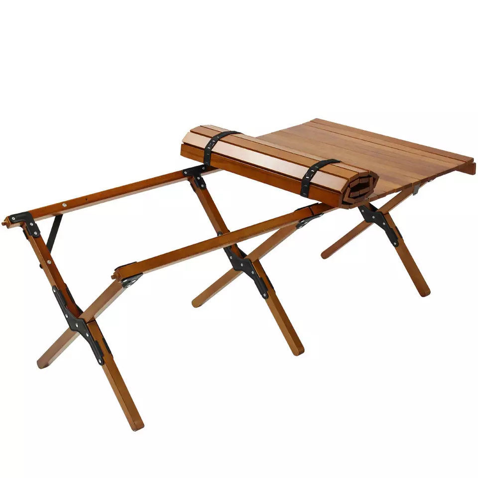 Amazon.com: rollingsurfer Folding Camping Table, Lightweight Roll-Up Table  Aluminum Low Portable Picnic Table with Carrying Bag for Outdoor, Beach, 