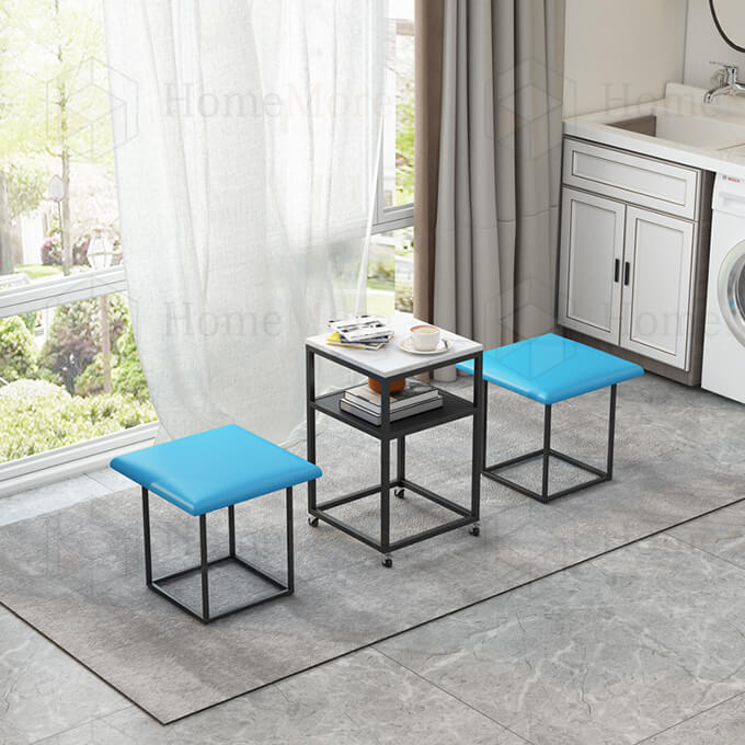 Storage Shelf Blue 5-In-1 Magic Cube Ottoman 01