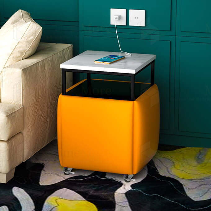 Storage Shelf Orange 5-In-1 Magic Cube Ottoman 02