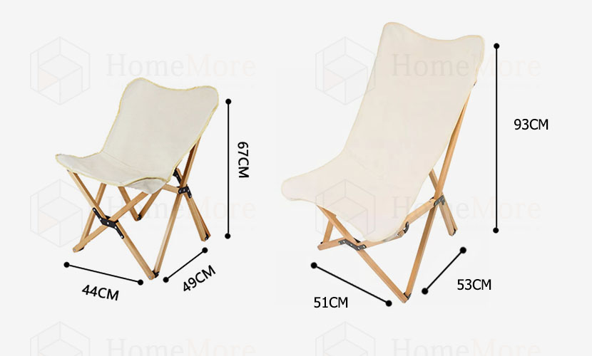 Outdoor Solid Wood Folding Lounge Chair size 2