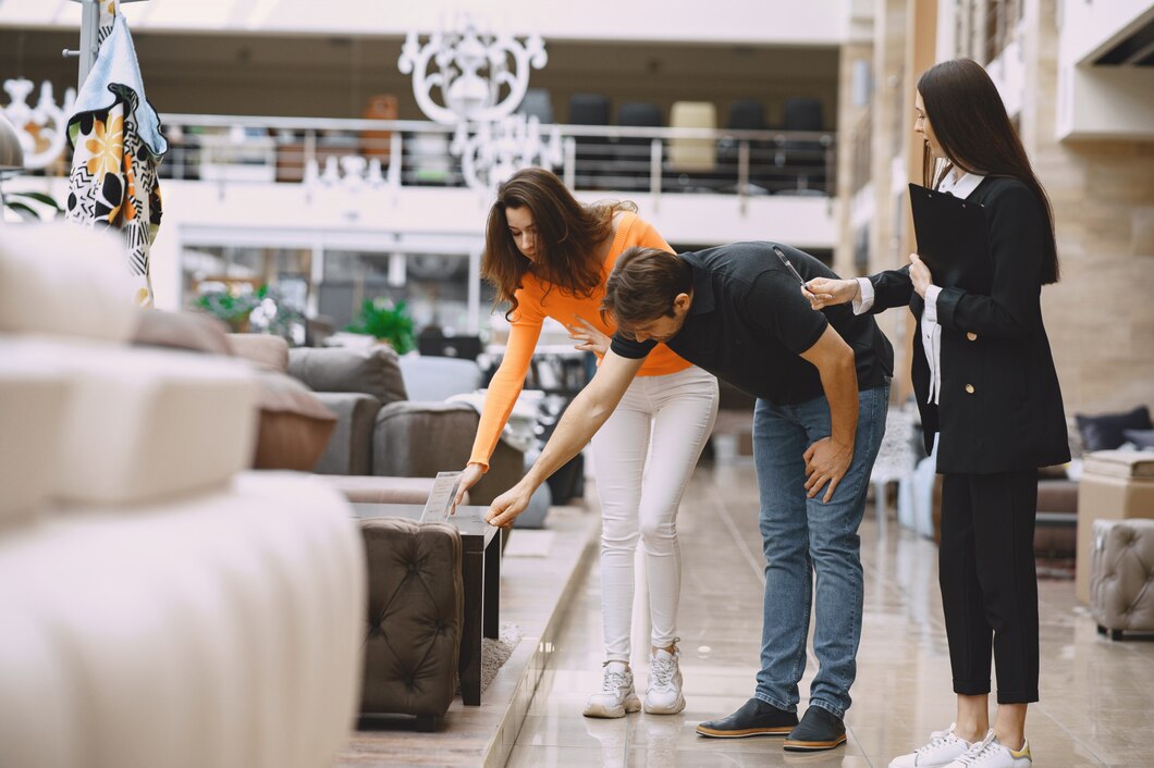 Couple in Furniture Store