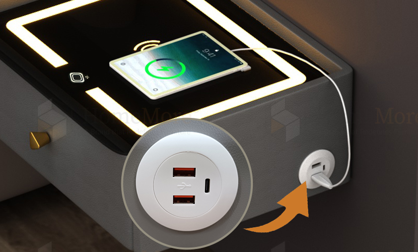 bedeside table with USB charging